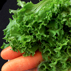 salada de folhas verdes, cenoura e kani ao molho de maracuj